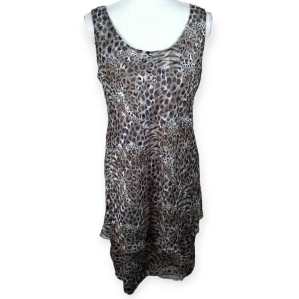 VINTAGE PATRA ANIMAL-PRINT BLACK, GRAY, & GOLD SZ.12P EUC.